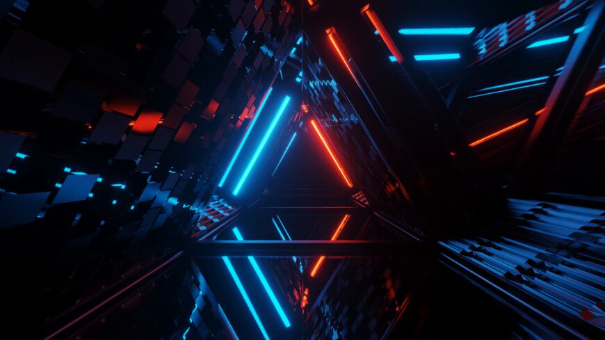 cool-geometric-triangular-figure-neon-laser-light-great-backgrounds-wallpapers