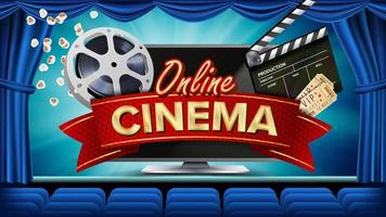 online-cinema-banner-realistic-computer-monitor-movie-brochure-design-theater-curtain-template-banner-for-movie-premiere-show-marketing-luxury-poster-illustration-vector